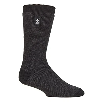 Image of HEAT HOLDERS Mens Extra Thick Thermal Socks for Winter Warm Fluffy Fleece Insulated Gifts Men (6 11, Charcoal/Mid Grey Heel &amp; Toe (Berlin))