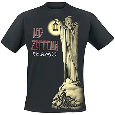 Image of Henry Tiger LED Zeppelin Hermit Print Tshirt, Men&#039;s, Size: XL, Black