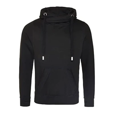 Image of AWDis Men&#039;s Cross Neck Hoodie, Black (Jet Black), Small