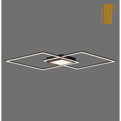 Image of JUST LIGHT. LED ceiling light Asmin, CCT, black, 106x37cm