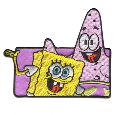 Image of Comercial Mercera Spongebob Squarepants and Patrick Embroidered Iron On Patches Adhesive Emblem Stickers Appliques, Size: 7 x 6,1 cm