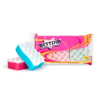 Image of 3PC Massage Sponge Bath Shower Scrubber New Pack Strong Skin Cleaning Clean