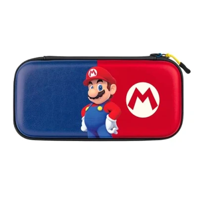 Image of PDP Gaming Officially Licensed Switch Slim Deluxe Travel Case Mario Semi Hardshell Protection Protective PU Leather Holds 14 Games and Console Works with OLED Lite Fine for Kids