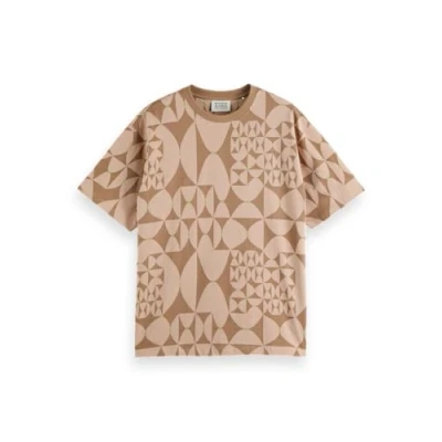 Image of Scotch &amp; Soda Men&#039;s Relaxed fit t Shirt, Diamond Beige AOP, M
