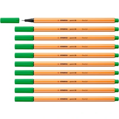 Image of Fineliner STABILO point 88 Pack of 10 Light Green