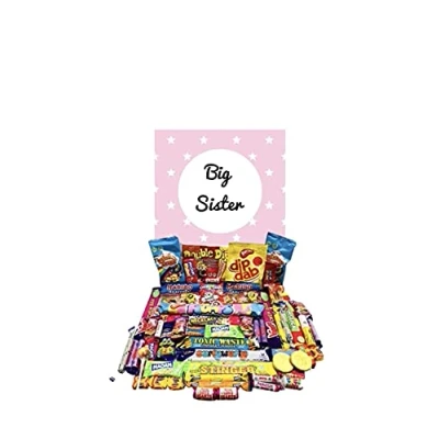 Image of Big Sister Pick n Mix The Ultimate Retro Sweet Selection 70s 80s Box Hamper Present Gift for New Baby