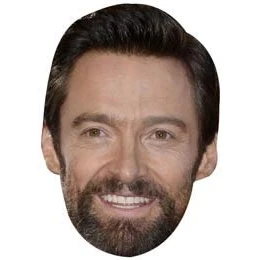 Image of FoxyPrinting Hugh Jackman Celebrity Cardboard Party Face Mask Fancy Dress