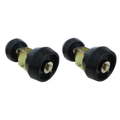 Image of leisure MART 2 x Single side boat trailer roller brackets with castor rollers Pt no. LMX1482