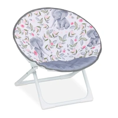 Image of Kids Moon Chair, Elephant, Folding, 47 x 50 48 cm, Children&#039;s Camping Seat, Indoor &amp; Outdoor, Multicoloured Relaxdays