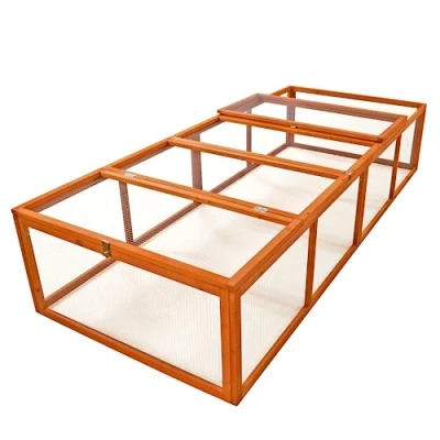 Image of KCT 8ft Outdoor Large Wooden Pet Rabbit Run for Small Animals