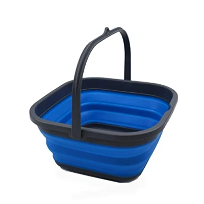 Image of SAMMART 5.5L Collapsible Washing Tub (Grey/Blue, bucket)