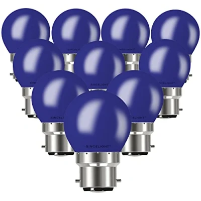 Image of SINCELIGHT B22 LED BLUE Coloured Bulbs 1W Festive Decorative Garden Party Light,Pack of 10