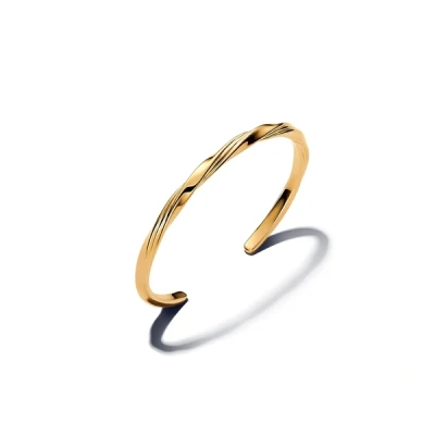 Image of Pandora Gold Twisted Open Bangle