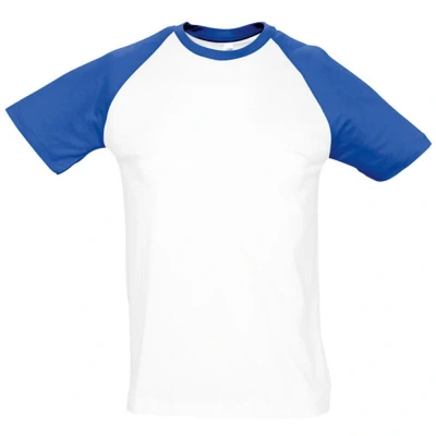 Image of SOLS Mens Funky Contrast Short Sleeve T Shirt (White/Royal Blue) Multicolour Cotton Size X Large