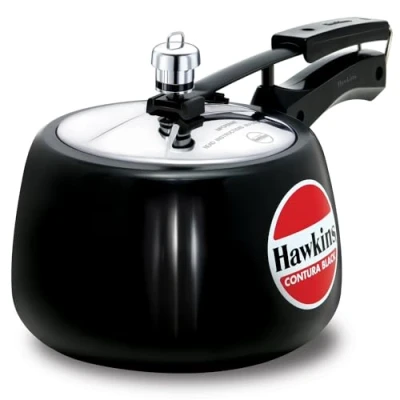 Image of HAWKINS Pressure Cooker, Aluminum, Contura Black, 3 Litre