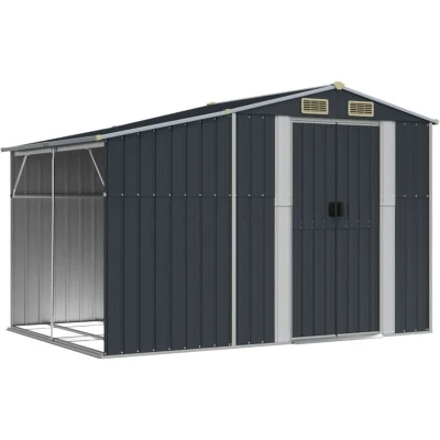 Image of vidaXL Garden Shed Anthracite 277x192.5x179 cm Galvanised Steel