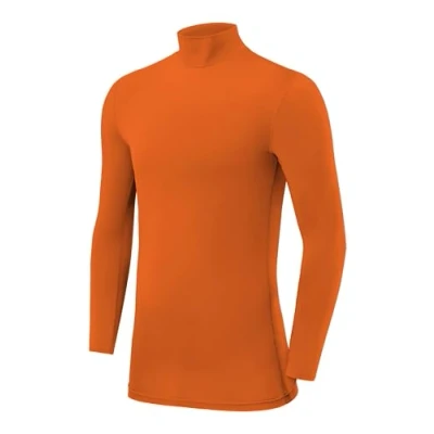 Image of PowerLayer Compression Tops for Boys Base Layers Running Top Thermal Shirt Mock Neck Orange, 8 10 Years