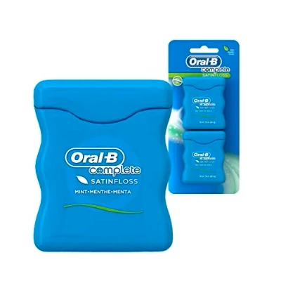 Image of Oral B Complete Mint SatinFloss, Comfort Grip, Value 2 Pack (50m Each)