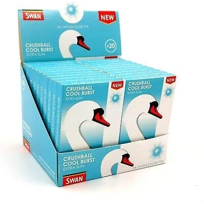 Image of ksp partners ltd e commerce SWAN CRUSHBALL Cigarette 5mm Extra Slim Filter Tips (Cool Burst, 20)