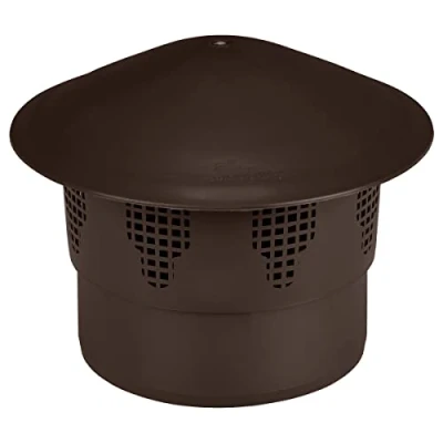 Image of Vent Cowl 160mm Waste Pipe Terminal Valve Soil Air Mushroom Cap Brown
