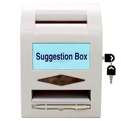 Image of Suggestion Box,Donation Box,Mail Box,Comment Box Locking and Pen for Wall or Countertop,6 replaceable tags，