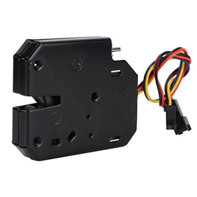 Image of DC 12V 2A Electromagnetic Electrical Control Smart Solenoid Cabinet Drawer Lockers Magnetic Lock Black Steel for Secure Device Mini System
