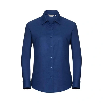 Image of Russell Athletic Womens/Ladies Oxford Easy Care Long Sleeved Shirt (Bright Royal Blue) Navy/Blue Size 4XL
