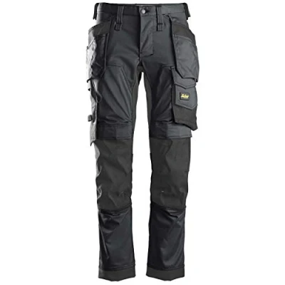 Image of Snickers AllroundWork Stretch Trousers Holster Pockets Steel Grey/Black 54