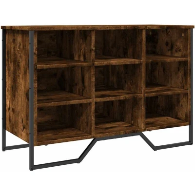 Image of vidaXL Shoe Cabinet Smoked Oak 90x38x61.5 cm Engineered Wood