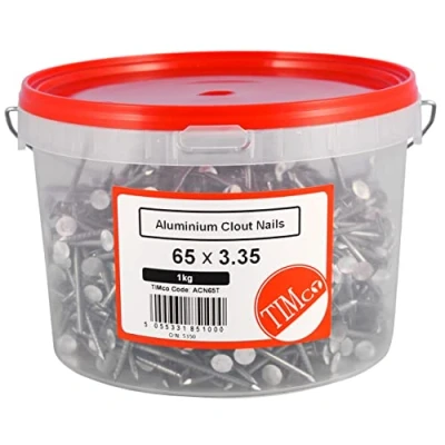 Image of TIMco ALUMINIUM CLOUT NAILS (1kg TUB) 50 x 3.35