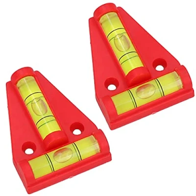 Image of Two Way T Shaped Mini Bubble Spirit Level Leveller Trailers Caravans Home 2pk