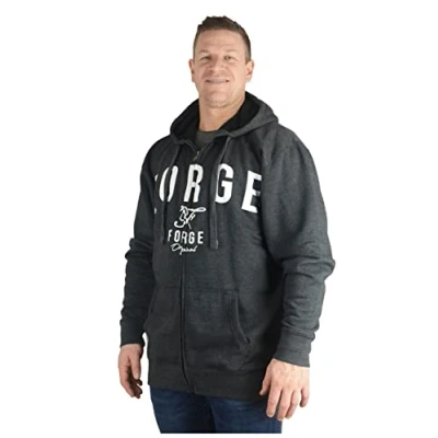 Image of Big Mens Charcoal Grey Pilgrimm Zip Up Hoodie Large Oversized Tall for Sizes 2XL 3XL 4XL 5XL 6XL 7XL 8XL, Size :