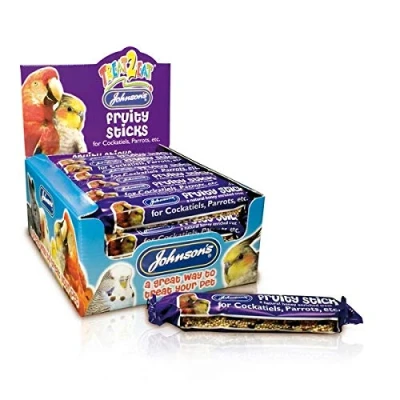 Image of Johnsons Bulk Box Treat 2 Eat Cockatiel /Parrot Fruity Sticks 1x28
