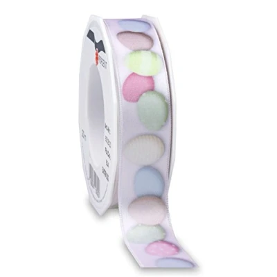 Image of Präsent Easter Egg Printed Satin Ribbon Colorful 20 m Roll 25 mm width