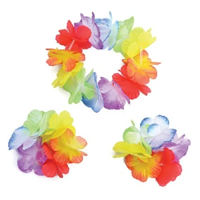 Image of Bristol Novelty BA115 Hawaiian Wristbands/Anklets set Multicolor, womens, One Size