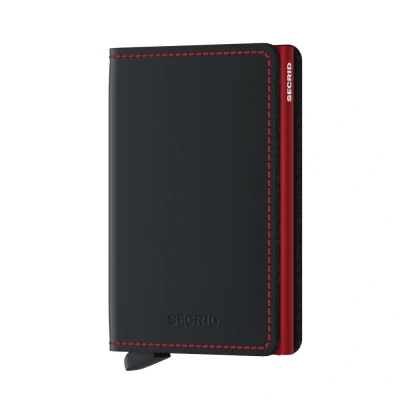 Image of Secrid Mens 16mm Slim Matt Black Red Vintage Wallet Case