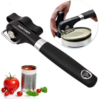 Image of PAKITNER Safe Cut Can Opener, Smooth Edge Opener Handheld, Manual Ergonomic Edge, Food Grade Stainless Steel Cutting for Kitchen &amp; Restaurant