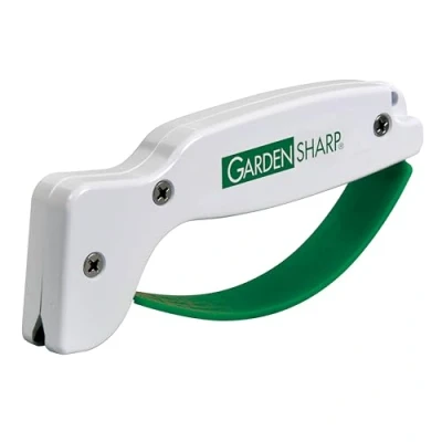 Image of ACCUSHARP GardenSharp Garden Tool Sharpener (006C), Single Beveled Edge Handheld Sharpening Tool, Tools, Gardening Lawn Mower Blade Sharpener, Shovel &amp; Hoe White/Green