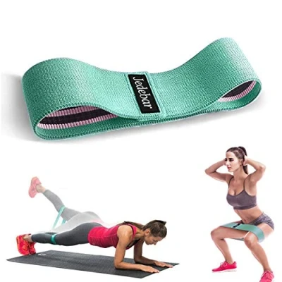 Image of Jedebar Resistance Bands Non Slip Fabric Booty Bands, 3 Strengths Level Optional Fitness Loops for Glutes Hips Legs Yoga Pilates Exercise Physiotherapy and Recovery Workout (Green Light Resistance)
