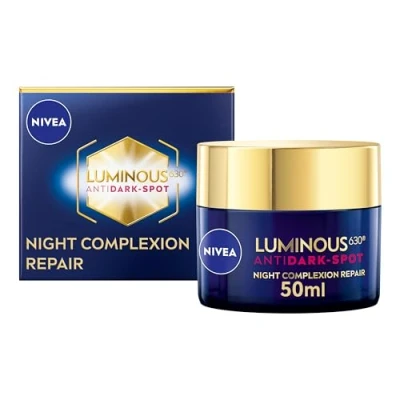 Image of NIVEA Luminous 630 Anti Dark Spot Night Cream (50ml), Correcting Face Cream, Revitalises Skin Complexion with Hyaluronic Acid