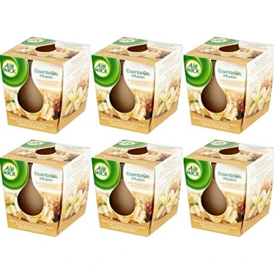 Image of Airwick Vanilla E Sugar Scented Candle, 630g, Brown, Set of 6, Burns up to 20 hours