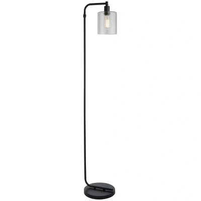 Image of Toledo Complete Floor Lamp Matt Black, Clear Glass