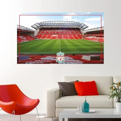 Image of Liverpool FC Wall Sticker Mainstand Stadium Decal Football Art Mural + LFC Set (90cm Width x 60cm Height)