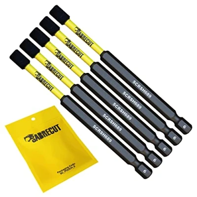 Image of 5 x SabreCut SCRH689_5 89mm H6 Hex Magnetic Impact Screwdriver Driver Bits Set Single Ended Heavy Duty Compatible with Dewalt Milwaukee Bosch Makita and Others