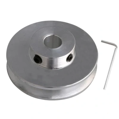 Image of BQLZR 41x16x8MM Silver Aluminum Alloy Single Groove 8MM Fixed Bore Pulley for Motor Shaft 3 5MM PU Round Belts