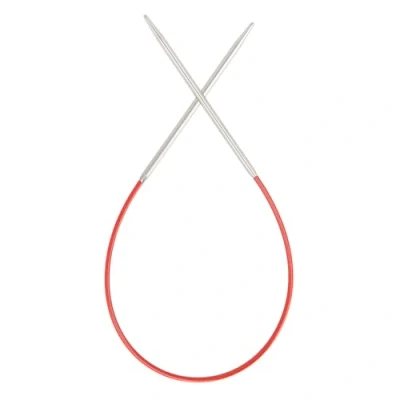 Image of CHIAOGOO Circular Knitting Needle, Stainless Steel, Silver, Red, 20 x 7 1 cm