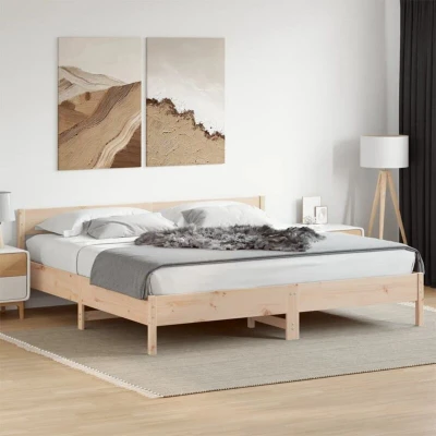 Image of Vidaxl Bed Frame without Mattress 180x200 cm Super King Solid Wood Pine