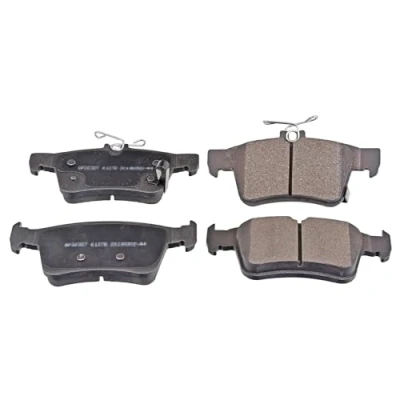 Image of 43022TBAA02, 43022TEAT12, 43022TGHA01, 43022TGHA11, 43022TGNG02 Brake pad set BLUE PRINT ADH242101 Rear Axle with acoustic wear warning