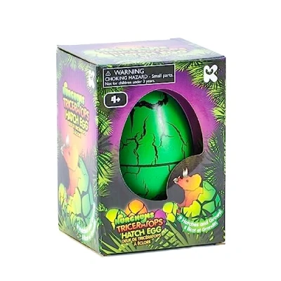 Image of Nurchums Hatching Egg, Hatch and Grow Dinosaur Triceratops (Large 11cm), Green