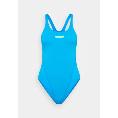 Image of Arena Womens TEAM Swimsuit TECH Solid Swimsuit, Women&#039;s, Size: 36, Blue river/artic lime